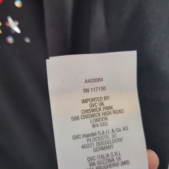 Fourth of July Quacker Factory QVC Womens Top 3X Plus Tee Black Studs B5E - Picture 8 of 11